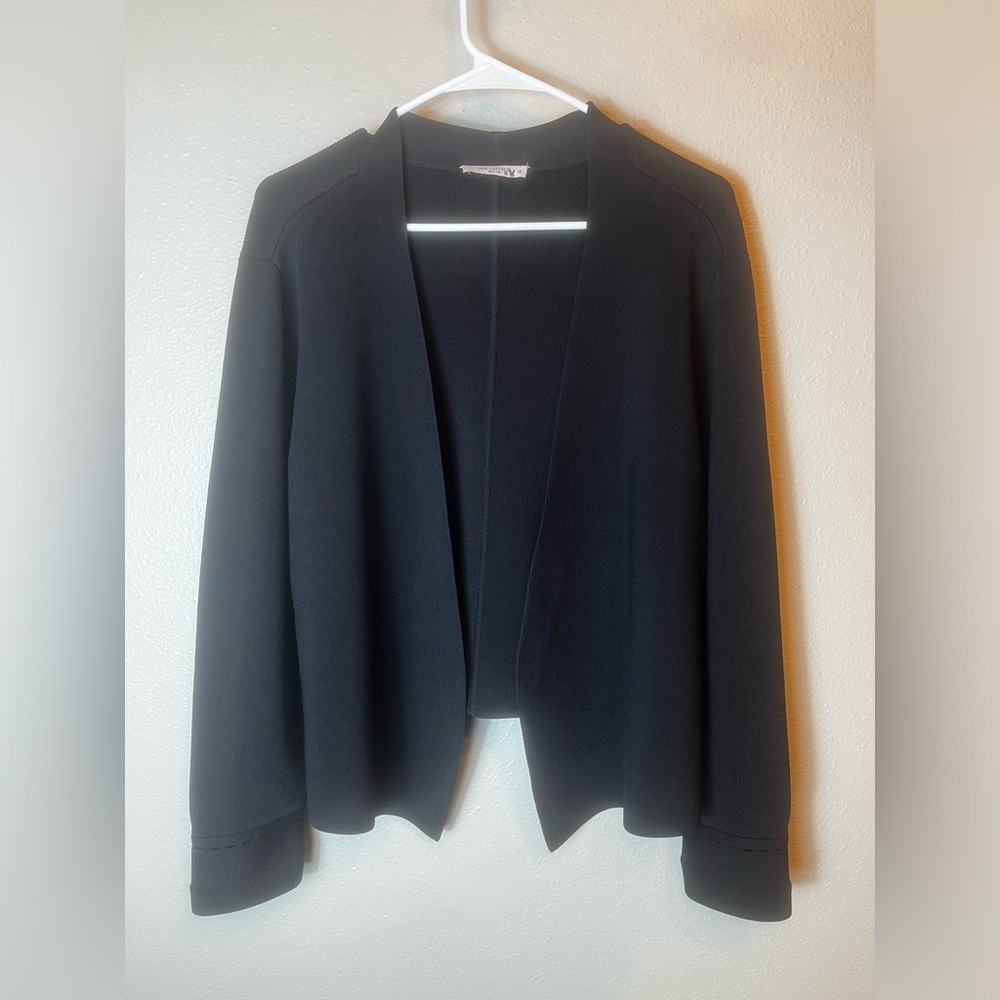 MM LAFLEUR Black Open Knit Cardigan Size +2/2X
